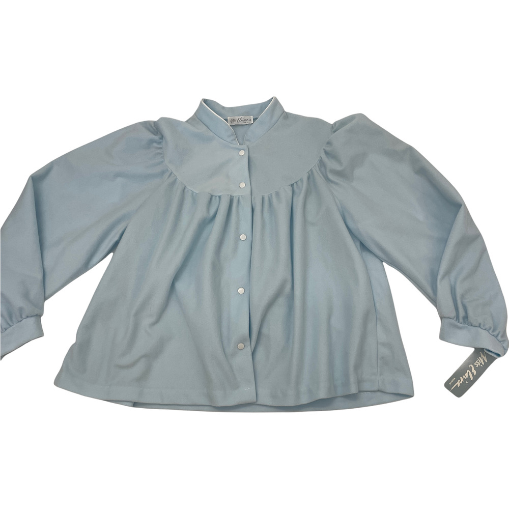 Vintage Miss Elaine Women's Flannel Dressing Jacket Size M Short Robe Unlined